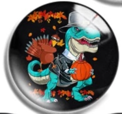 12mm or 16mm T-Rex Thanksgiving Glass Cabochon