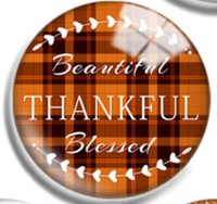 20mm Plaid Beautiful Thankful Blessed Glass Cabochons