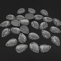 Acrylic Crystal Teardrop: Dark Grey 10x14mm