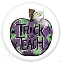 12mm or 20mm Trick or Teach Teacher Halloween Glass Cabochons
