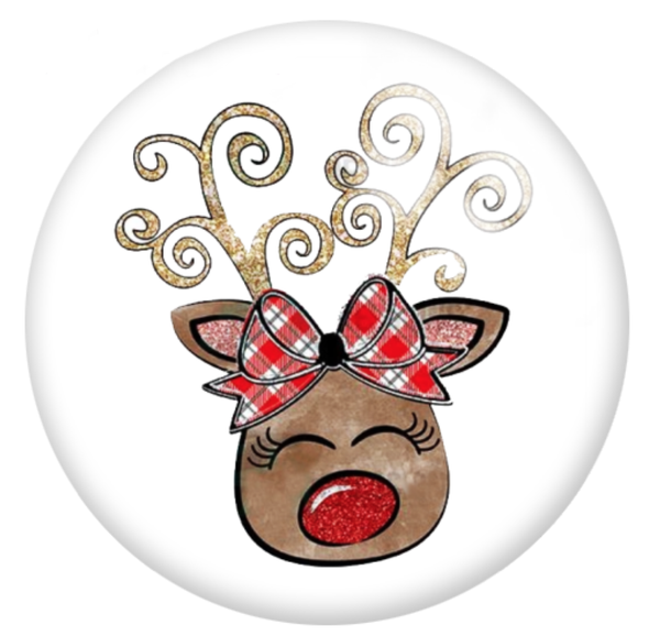 12mm or 20mm Christmas Reindeer Glass Cabochons