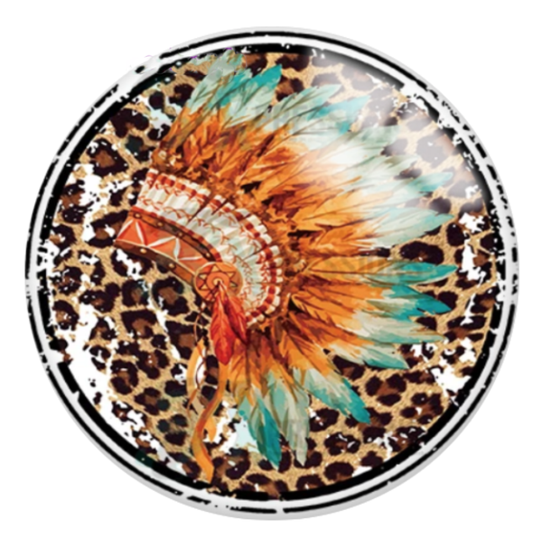 20mm Leopard Headdress Glass Cabochons