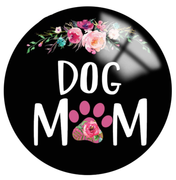 20mm Floral Dog Mom Glass Cabochons