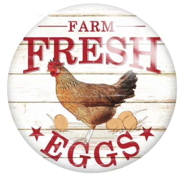 20mm Chicken Farms Fresh Eggs Glass Cabochons