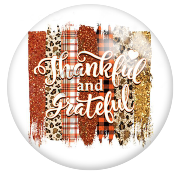 20mm Thankful & Grateful Fall Glass Cabochons