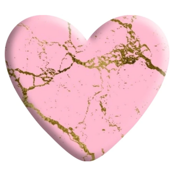 Pink & Gold Faux Stone Resin Heart