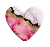 Cranberry & White Faux Stone Resin Heart