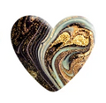 Black & Gold Faux Stone Resin Heart
