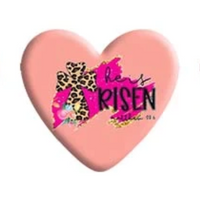 Leopard He is Risen Cross Resin Heart