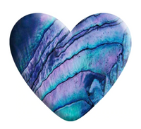 Purple & Turquoise Faux Shell Resin Heart
