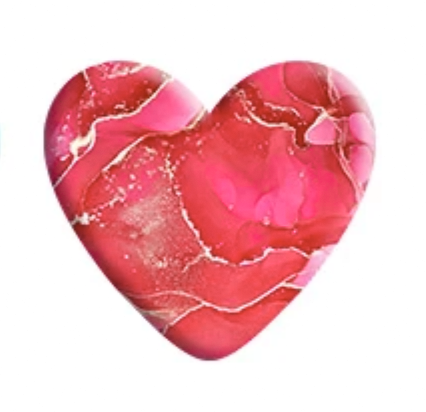 Hot Pink Faux Stone Resin Heart