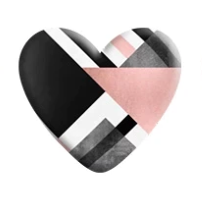 Pink Geometric Resin Heart