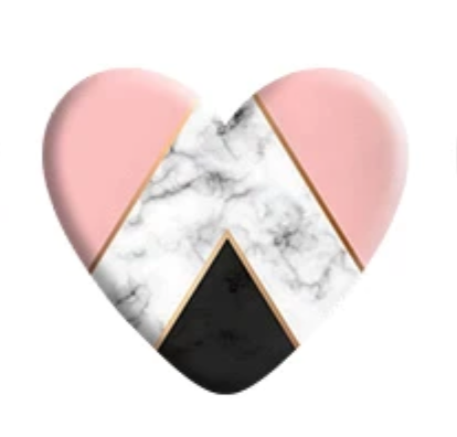 Pink Geometric Resin Heart