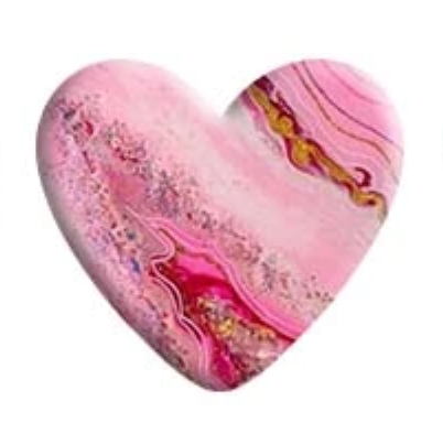 Pink & Red Faux Stone Resin Heart