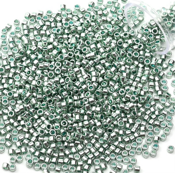 Metallic Delica Beads Cool Green