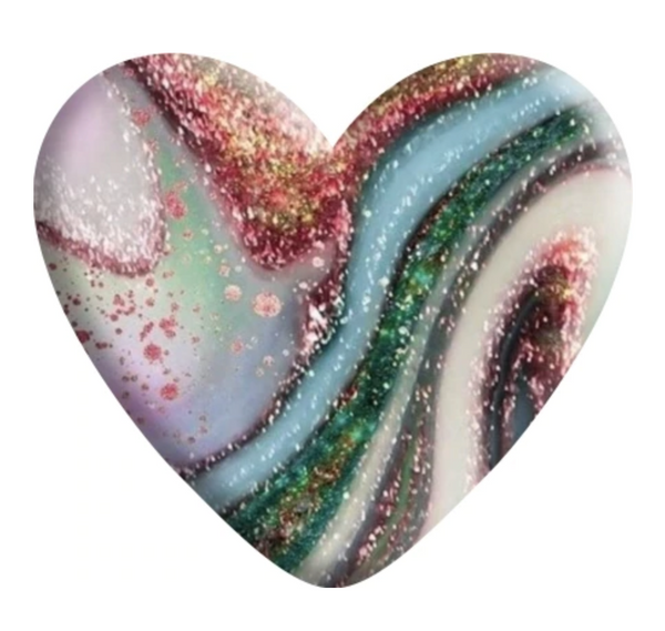 Speckled Green Faux Stone Resin Heart