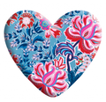 Blue Floral Resin Heart
