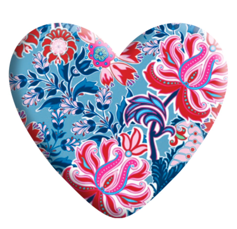 Blue Floral Resin Heart