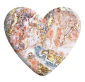 Peach & Grey Faux Stone Resin Heart