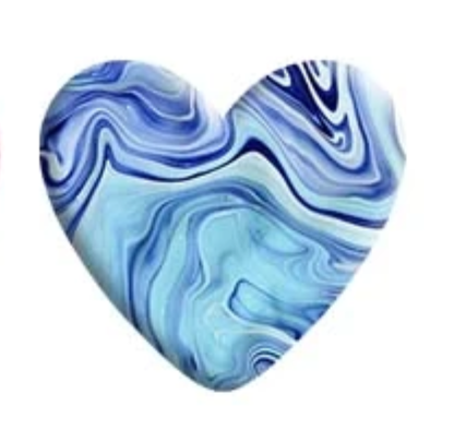 Marbled Blue Resin Heart