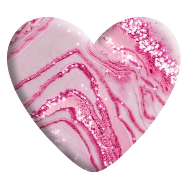 Pink Faux Stone Resin Heart