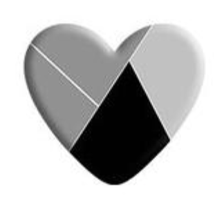 Black & Grey Geometric Resin Heart