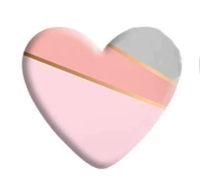 Pink & Grey Geometric Resin Heart