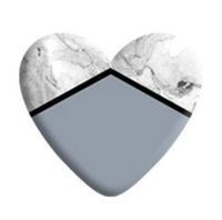 Grey & White Geometric Resin Heart