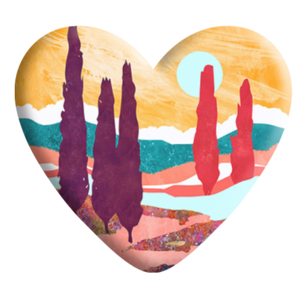 Mountain Trees Resin Heart