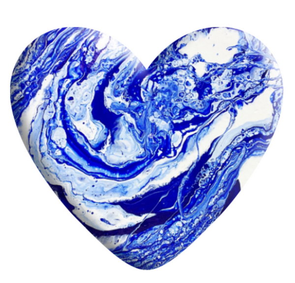 Blue Swirl Resin Heart