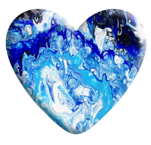Blue Resin Heart