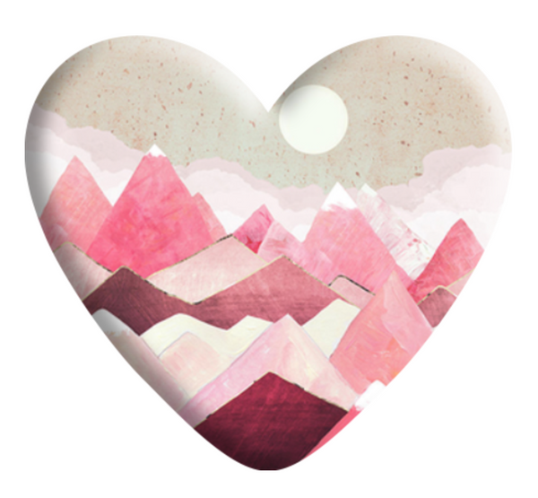 Pink Mountain Resin Heart