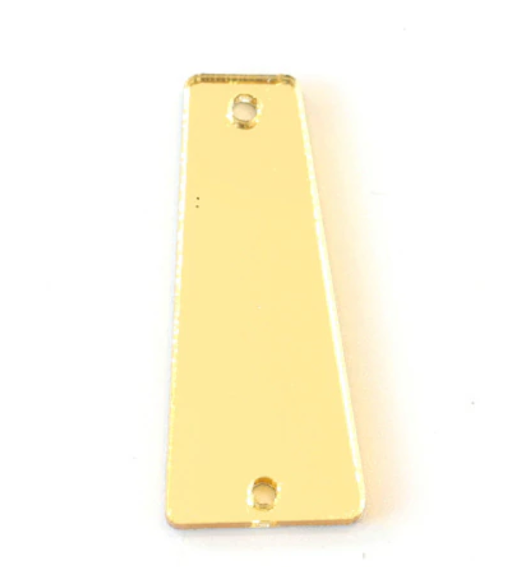 11x27mm Gold Acrylic Trapezoid Mirror Centerpieces