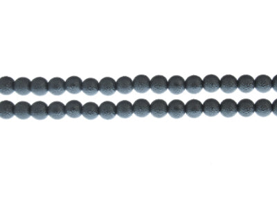 6mm Petrol Blue Textured Glass Pearls