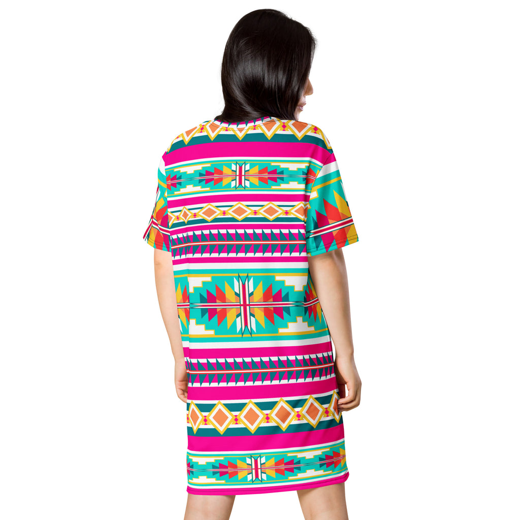 Native Print T-shirt dress