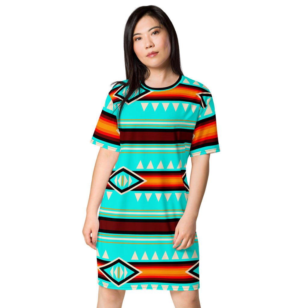 Native Print T-shirt dress