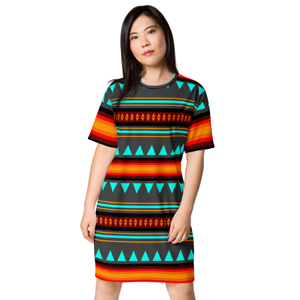 Native Print T-shirt dress