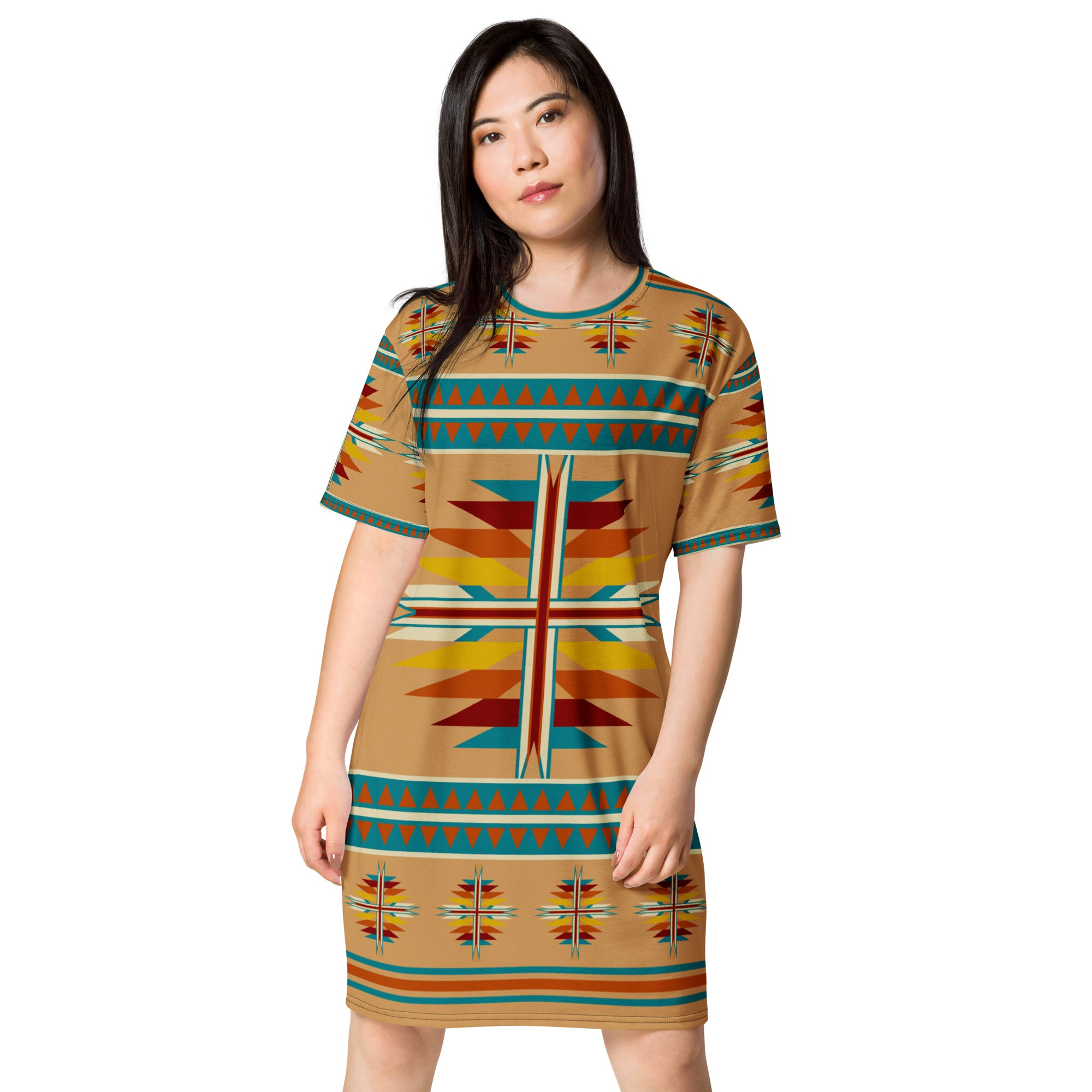 Native Print T-shirt dress