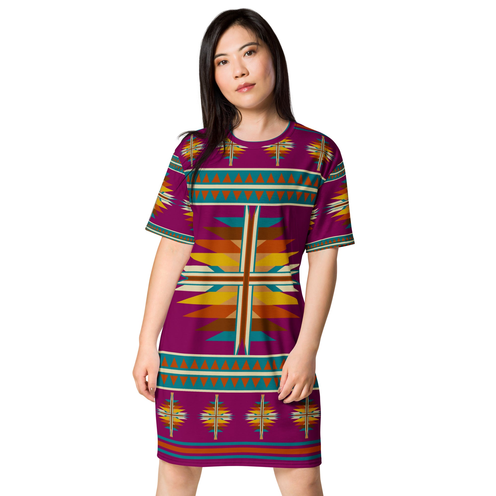 Native Print T-shirt dress