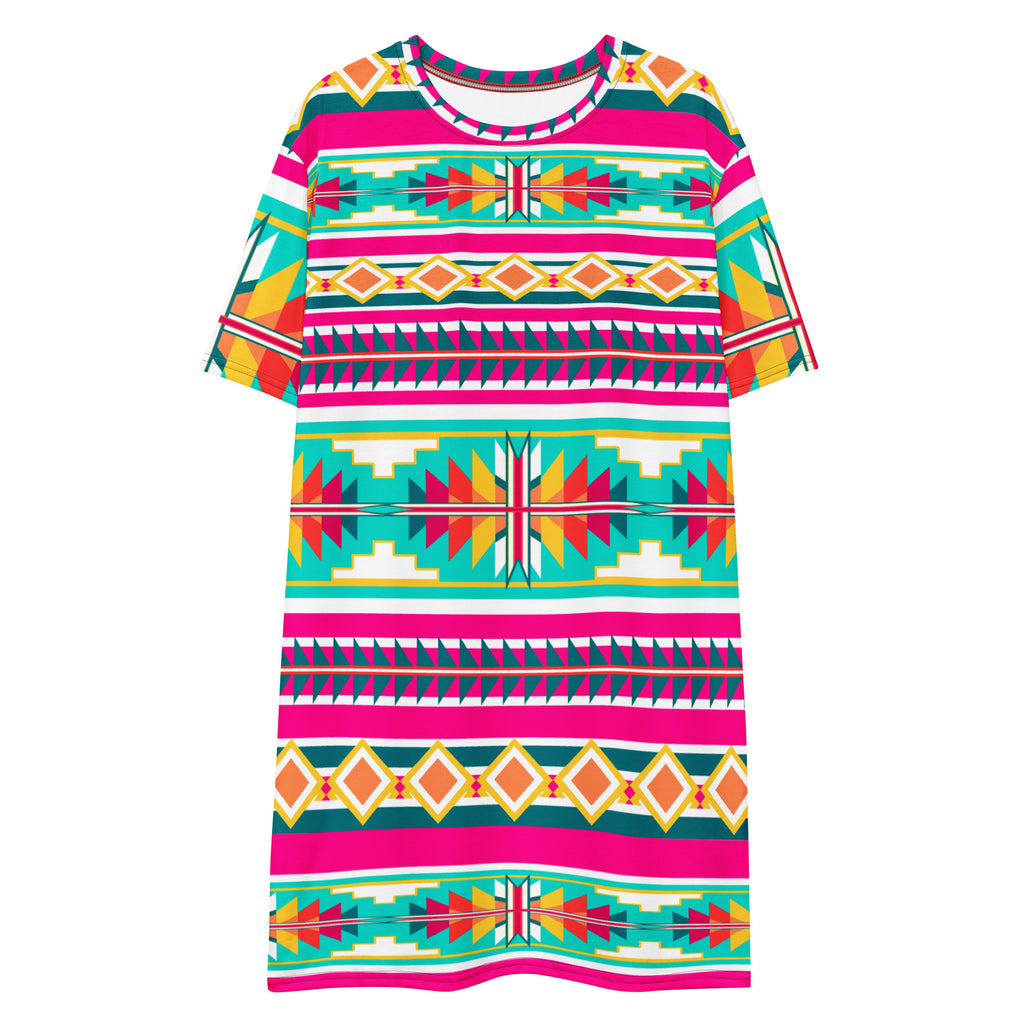 Native Print T-shirt dress