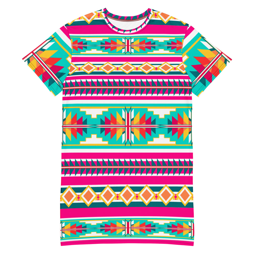 Native Print T-shirt dress