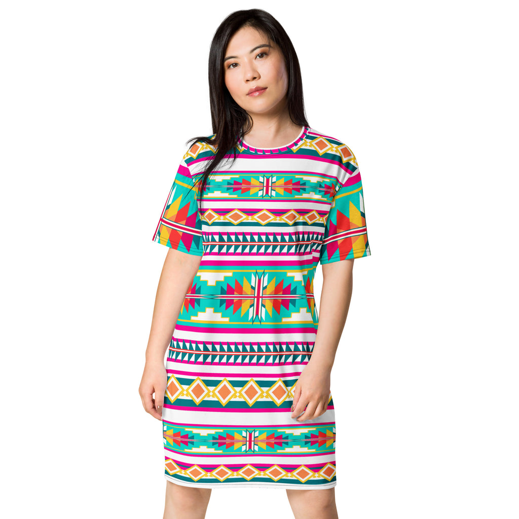 Native Print T-shirt dress