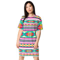 Native Print T-shirt dress