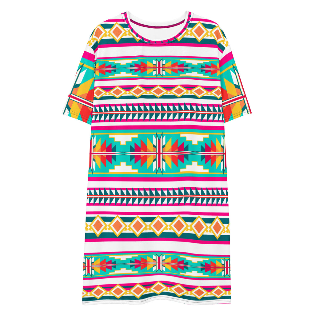 Native Print T-shirt dress