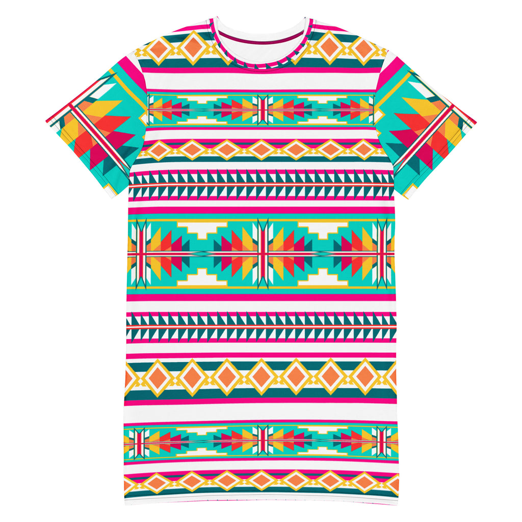 Native Print T-shirt dress