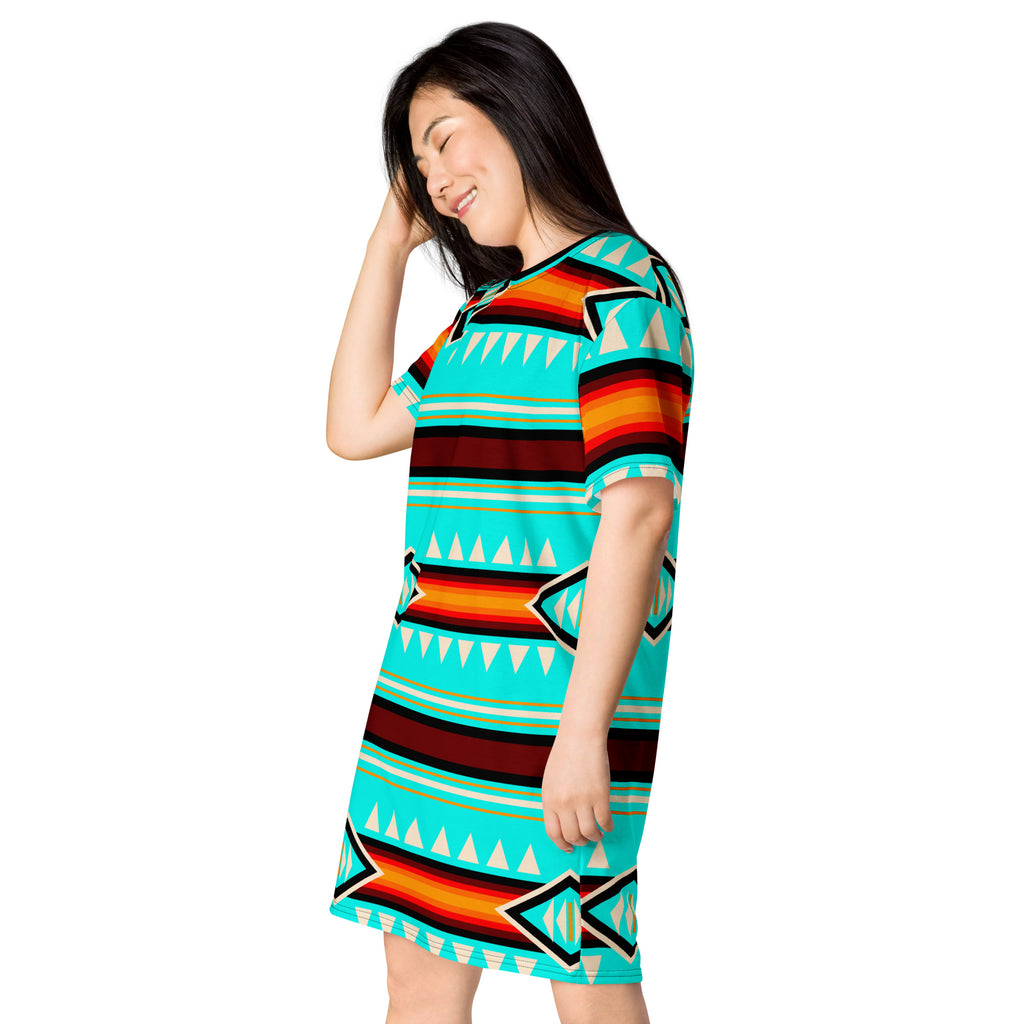 Native Print T-shirt dress