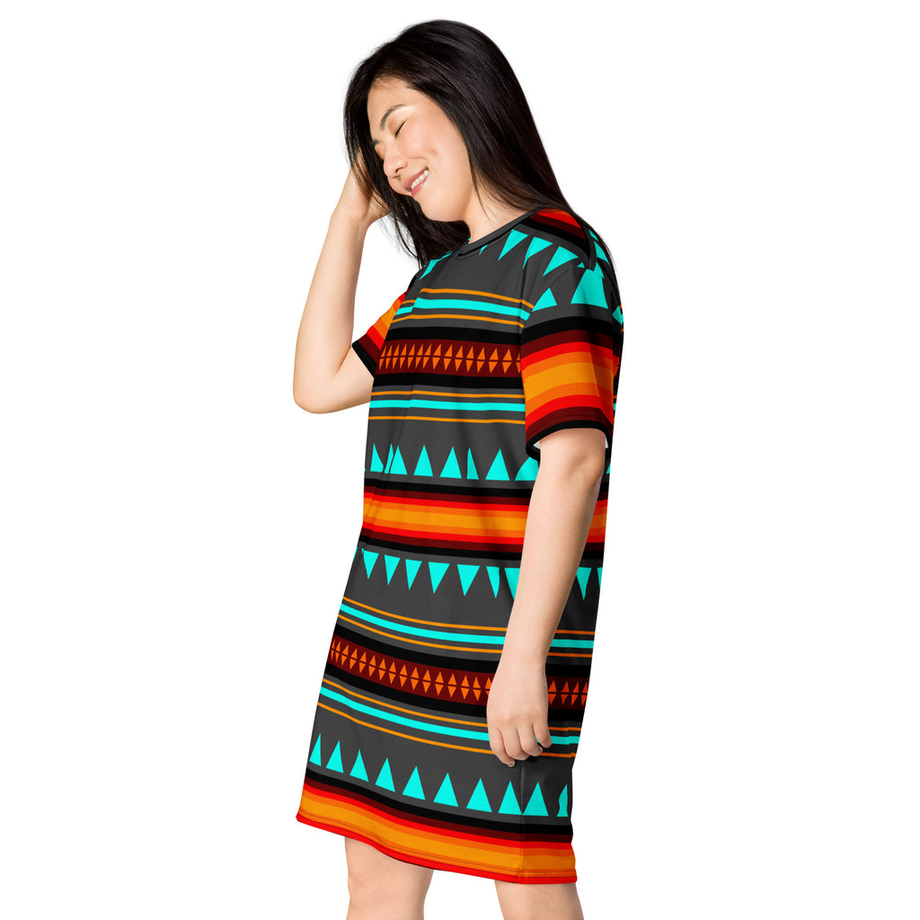 Native Print T-shirt dress