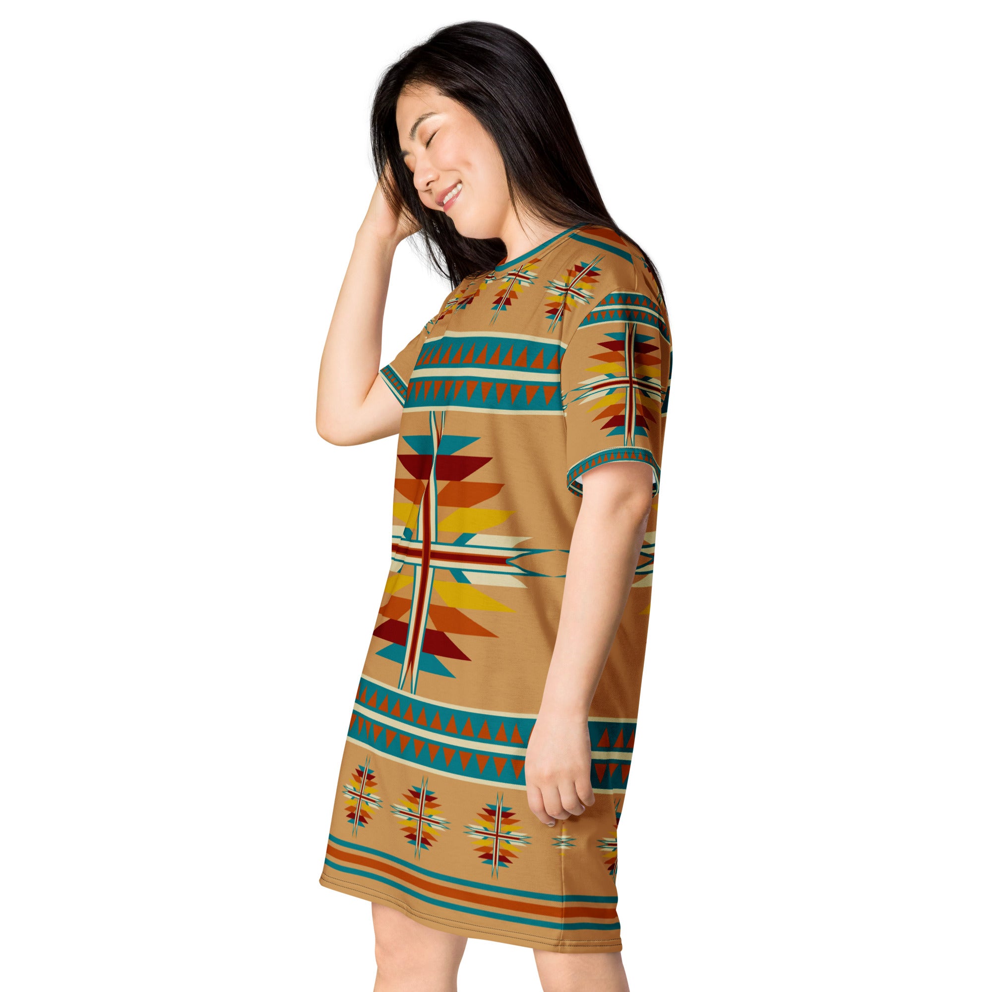 Native Print T-shirt dress