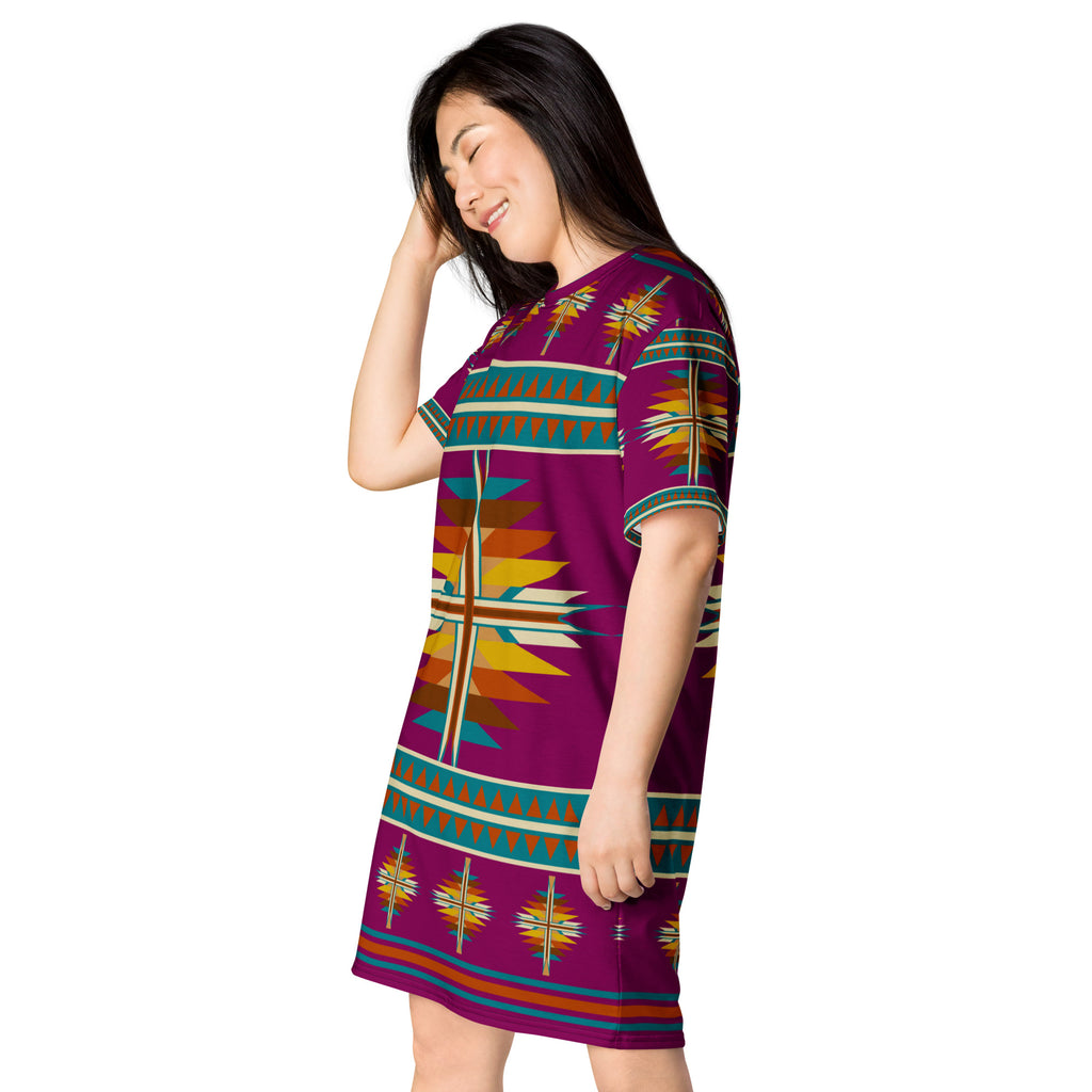 Native Print T-shirt dress