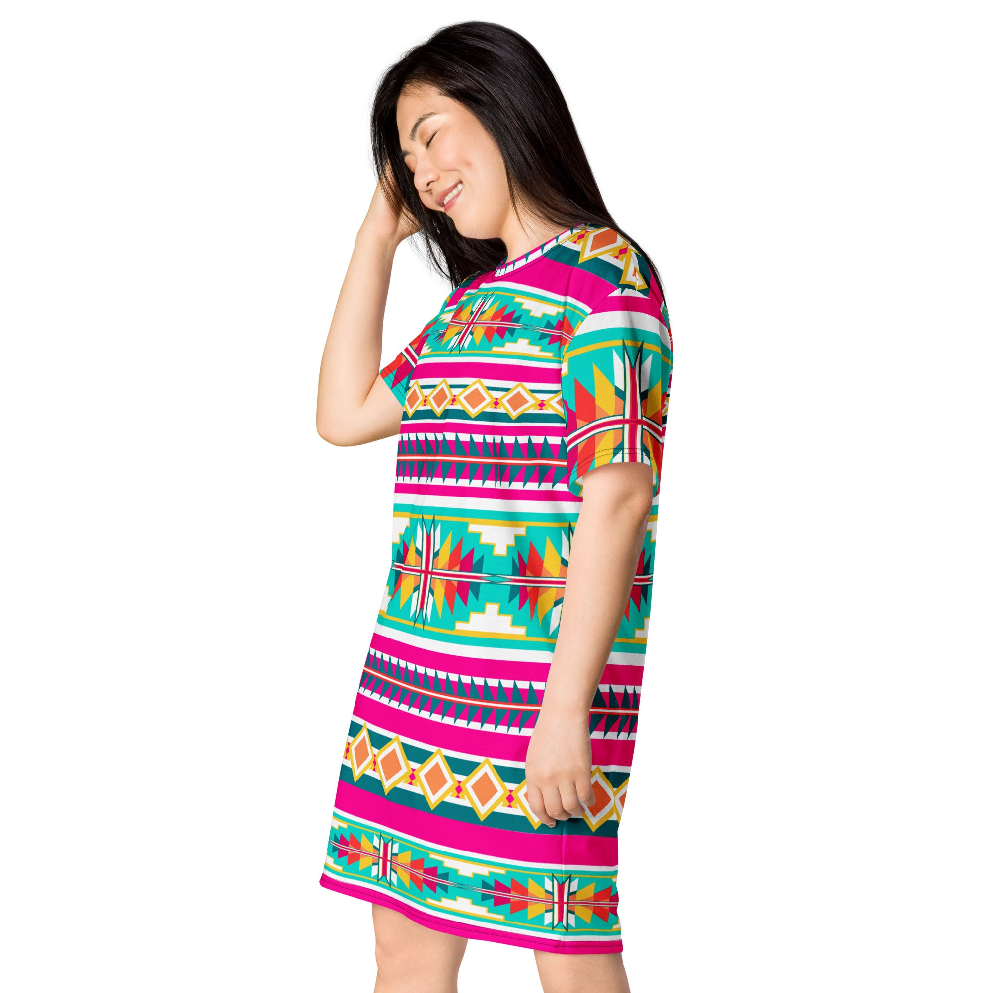 Native Print T-shirt dress